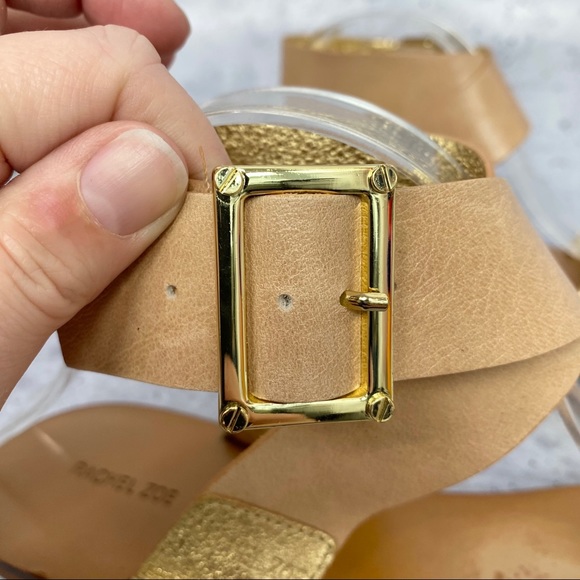 Rachel Zoe tan & gold leather strappy sandal 6.5 - Picture 4 of 12